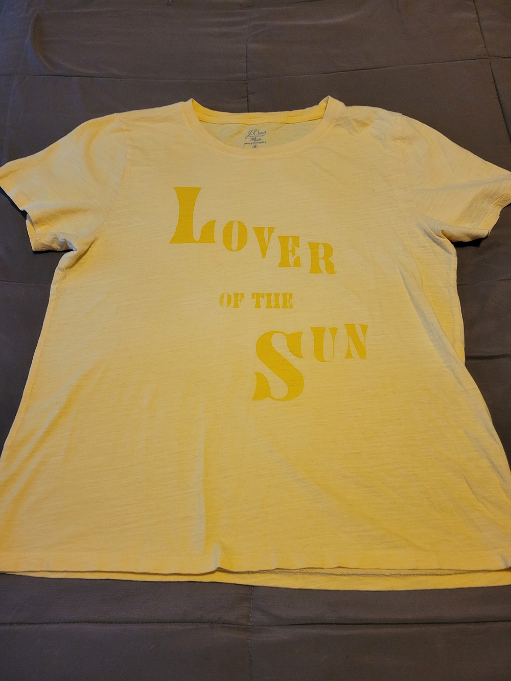 J. Crew Yellow Crewneck Graphic Tee